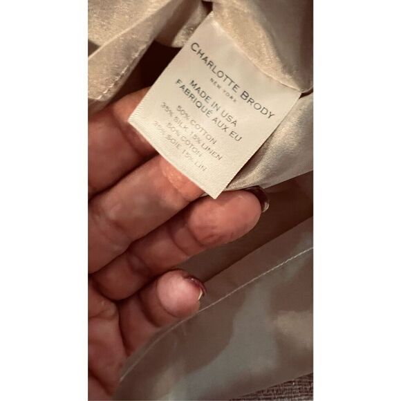 Charlotte Brody Jacquard Tweed Drop Waist Tan Dress SZ 12 - Picture 7 of 10